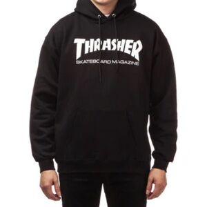Thrasher Black and White Logo Hoodie